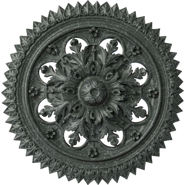 Ekena Millwork York Ceiling Medallion (Fits Canopies up to 3 5/8"), 21 5/8"OD x 2 1/2"P, Athenian Green Crackle CM21YOAGC - main